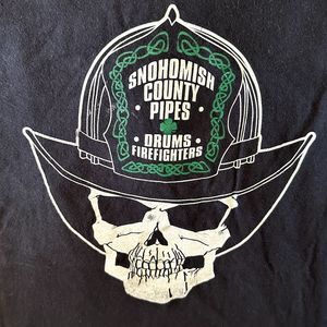 Vtg Snohomish County Pipes And Drums Firefighters T-Shirt Tee SS Sz XXL 2XL
